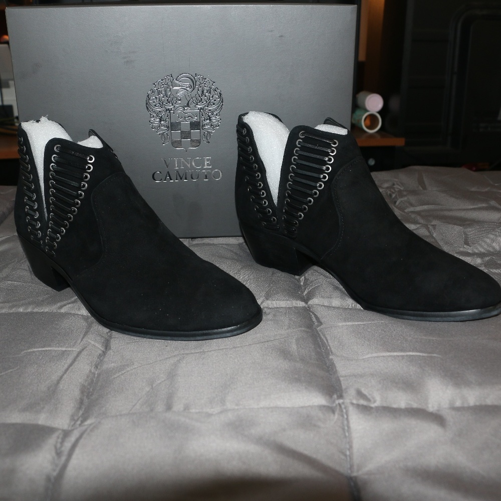 Vince Camuto Black Suede Ankle Booties
